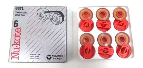 Nu kote ibm correction tape 86tl box of 6 replaces 1361195 new lift off tape dry for sale
