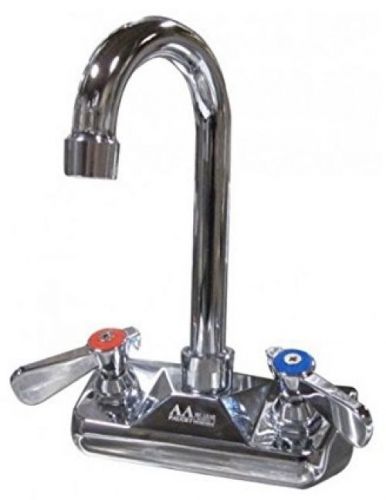 4 Wall Mount NSF Hand Sink Faucet With 3-1/2 Gooseneck Spout AA-410