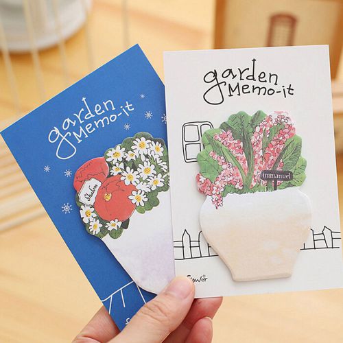 NEW 20 Pages Cute Flower Pot Sticker Bookmark Marker Flags Sticky Notes FW hgiy