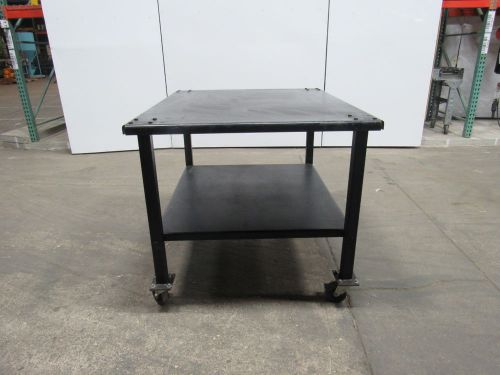 48&#034;x40&#034; rolling steel assembly set up work table 1/4&#034; top 2&#034;x2&#034; legs w/ shelf for sale