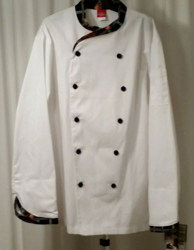 Men&#039;s Dickies Chef Collection Coat White Chili Peppers Size Large