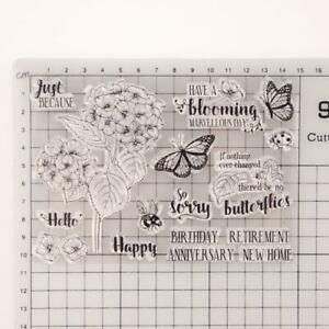 DIY Transparent Silicone Clear Stamp Cling Seal Scrapbook Embossing Flowers + be