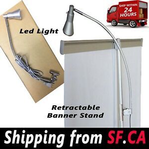 Display 2 in 1 box Light Banner Stand Lamp for Retractable Roll Up Stand Booth
