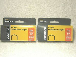 2 - BOSTITCH 1/4&#034; B8 POWERCROWN STAPLES 5000 PACK STAPLES STCRP21151/4 - NEW