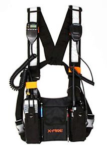 X-FIRE Dual Portable Radio 3m Reflective Chest Rig Harness Vest Chaleco Front