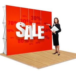 8&#039;x10&#039; Pop Up Display Stand Aluminum Trade Show Stand+Tension Fabric Backdrop