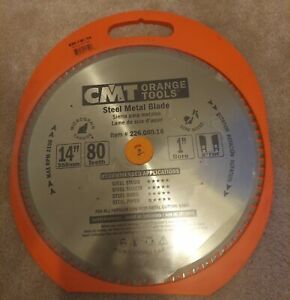 CMT 226.080.14 14&#034; X 80t FWF Dry Cut Steel Saw Blade With 1&#034; Arbor 2.2mm Miter