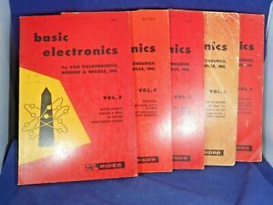 5 Volumes of BASIC ELECTRONICS, Van Valkenburgh 1955 First Edition, Rider Publ.