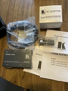 New Kramer Tools VP-200N 1:2 High Resolution XGA DA Power Adapter &amp; VGA Cable