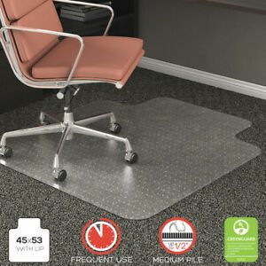 DEFLECTO CM15233 Frequent Use Chair Mat, Med Pile Carpet, Flat, 45x53, Wide