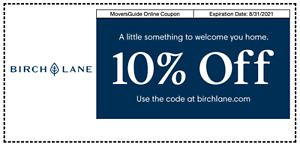 Birch Lane 10% OFF Discount Promo Coupon Expires 8/31/2021 SENT IMMEDIATELY