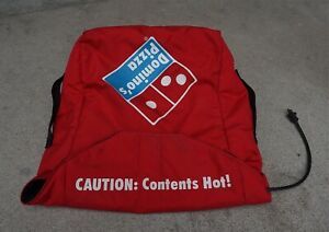 Authentic Dominos Pizza RED Insulated Delivery Thermal Heated Bag Vintage