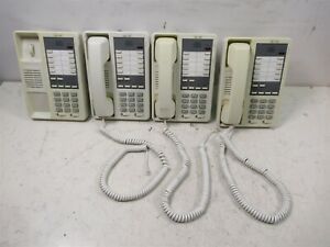 Lot of 4 Vodavi 2802-08 Business Office Telephones White Case Single Line