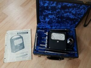 Antique 1950&#039;s Alnor Velometer General Use F-2 Blue Fur Case Manual Attachments