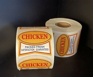 Chicken Packaging Product Labels  2&#034; x 1.625&#034; 500 Labels/roll