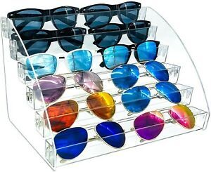 WOWOSS 6 Layer Sunglasses Organizer Clear Display Case, Storage Tray, Tabletop