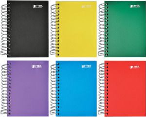 Fat Book Spiral Notebooks, 6 Pack, Small Notebooks with 5.5&#034; x 4&#034;, Assorted