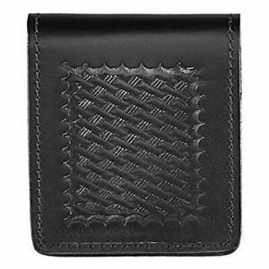 Aker Leather 582 3&#034; X 5&#034; Notebook Cover, Black, Basketweave