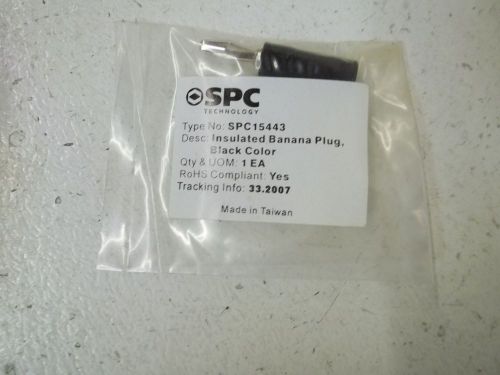 LOT OF 4 SPC SPC15443 INSULATED BANANA PLUG, BLACK COLOR *NEW IN A BAG*