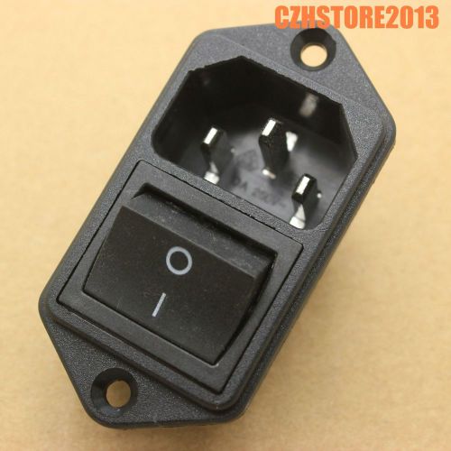50pcs n/m power cord inlet socket with black rocker switch 250/15a,iec320 c14 for sale