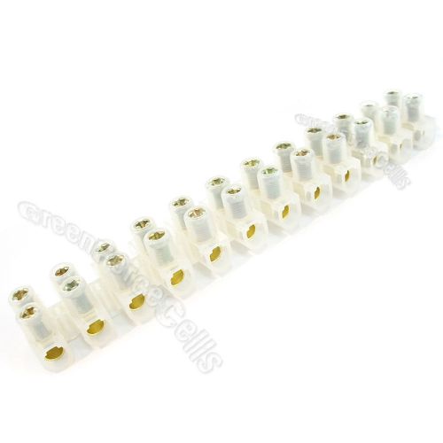 1 20A 12 Position Wire Connector Double Rows Fixed Screw Terminal Barrier Block
