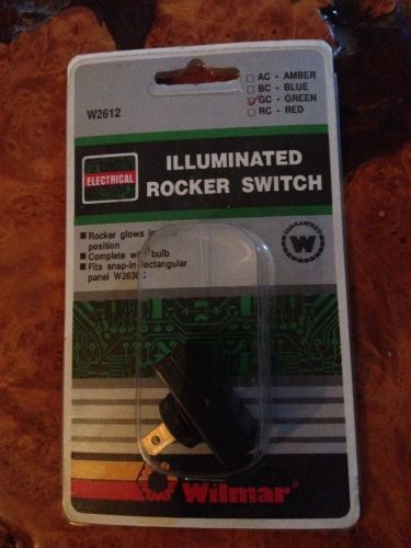 Wilmar Rocker Switch On-Off Green Illuminated New Old Stock W2612