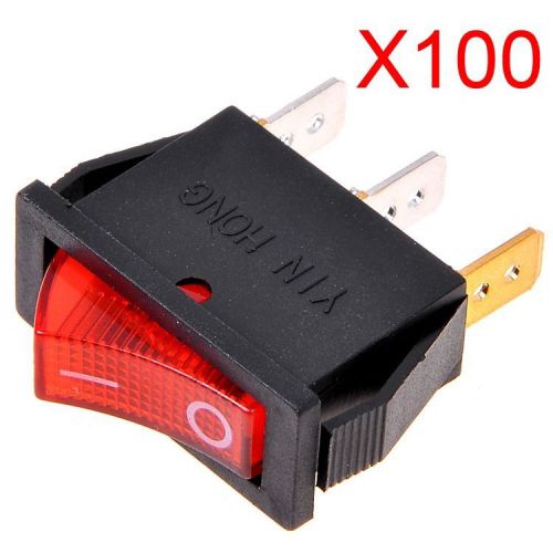 100*Rocker Switch SPST 3Pin 15A 250VAC 20A/125VAC ON-OFF with Lamp Snap