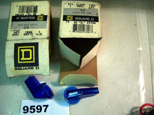 (9597) lot of 2 square d blue illuminated gloved hand knob 9001-l24 for sale