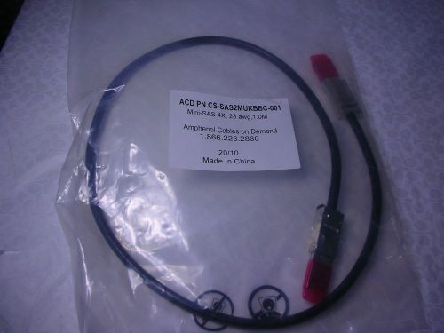 Amphenol cables . approx. 3.5&#039;. mini sas 4x, 28awg, 1.0m for sale
