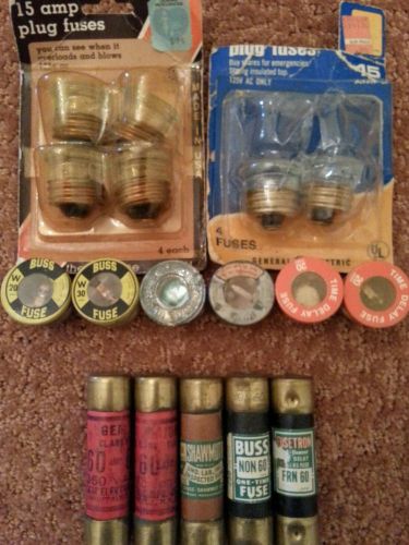 Assorted Lot of 17 Plug Fuses For Electrical Panels