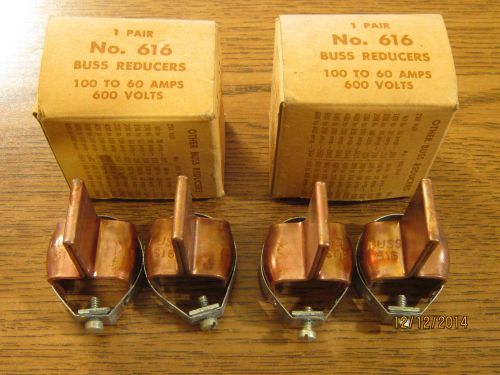 Buss No. 616 Fuse Reducer. 2 Pairs 100 to 60 Amp. 600 Volts. New Old Stock