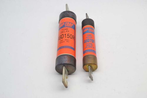 Lot 2 gould mix amp-trap 2000 a6d70r a6d150 150a 60a amp 600v-ac fuse b373819 for sale
