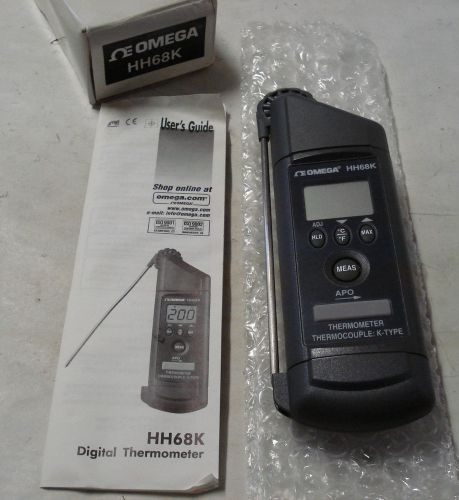OMEGA ENGINERING HH68K TYPE K THERMOMETER W/PROBE ATTACHED