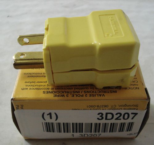 HUBBELL HBL5364VY PLUG,20A,125V,YELLOW,0220 TO 0.660IN,NYLON,BRASS,STEEL