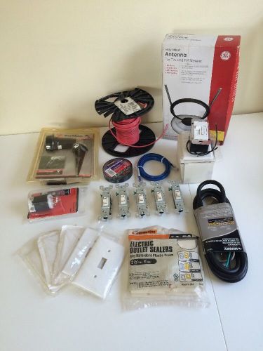 Assorted Electrical Equipment ( Switches, Plates, TV Antenna, Spike Light, Etc.)