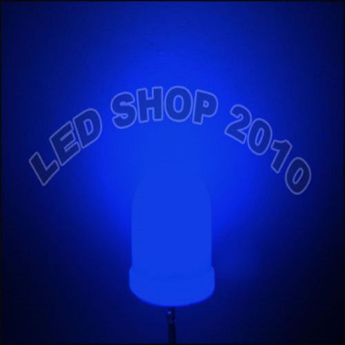 1000pcs 10mm blue 2pin round top diffused led 4k mcd light for sale
