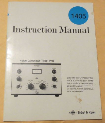 Bruel &amp; Kjaer Noise generator type 1405 original manual