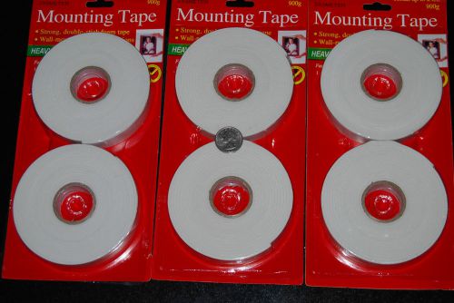 Lot Of 6 Rolls Double Face Mounting Foam Tape 0.75&#034; x 120&#034;Free Shipping