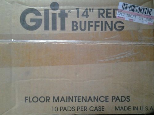 Glit 10 lot count 14 inch red buffing pads floor cleaning maintenance