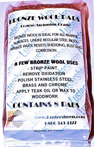 Lustersheen 8 Pad Pack Bronze Wool Grade Coarse