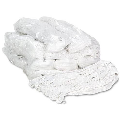 UNISAN Pro Loop Web/Tailband Wet Mop Head, Rayon, #24 Size, White, 12/Carton