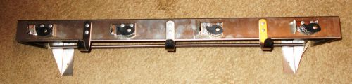 Bobrick 224x36 Stainless Steel Utility Shelf with Mop/Broom Holders &amp; Rag Hooks