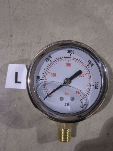 New 1/4 mpt bottom mtm hydro 6000 psi pressure gauge for sale