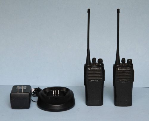 Pair of motorola cp150 uhf ht radios, narrow band, w charger free programming!! for sale