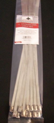 25 GOLIATH INDUSTRIAL 12&#034; STAINLESS STEEL WIRE CABLE ZIP TIES STRAPS WHOLESALE