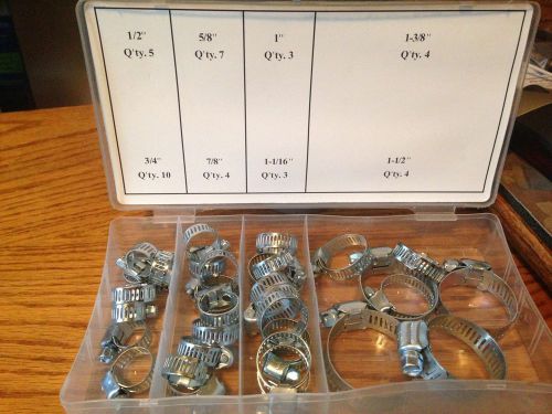 32-pc. hose clamp assorted set worm gear hose pipe fitting clamp assortment kit for sale