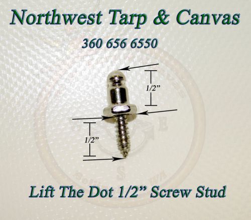 Lift The Dot Screw Stud, Nickle Brass w/ 1/2&#034; Stainless Screw, 100 Pc. Set