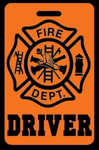 Orange driver firefighter luggage/gear bag tag - free personalization for sale
