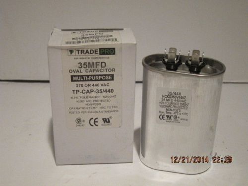 Trade pro 35mfd oval capacitor,35 mfd, 370/440vac, tp-cap-35/440,free ship nisb! for sale