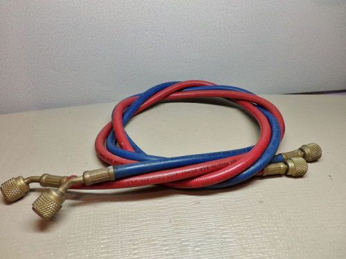Charging hose set of 2 60&#034; 5&#039;  red  blue max wp 800 psig/55/276 burst 4000 for sale